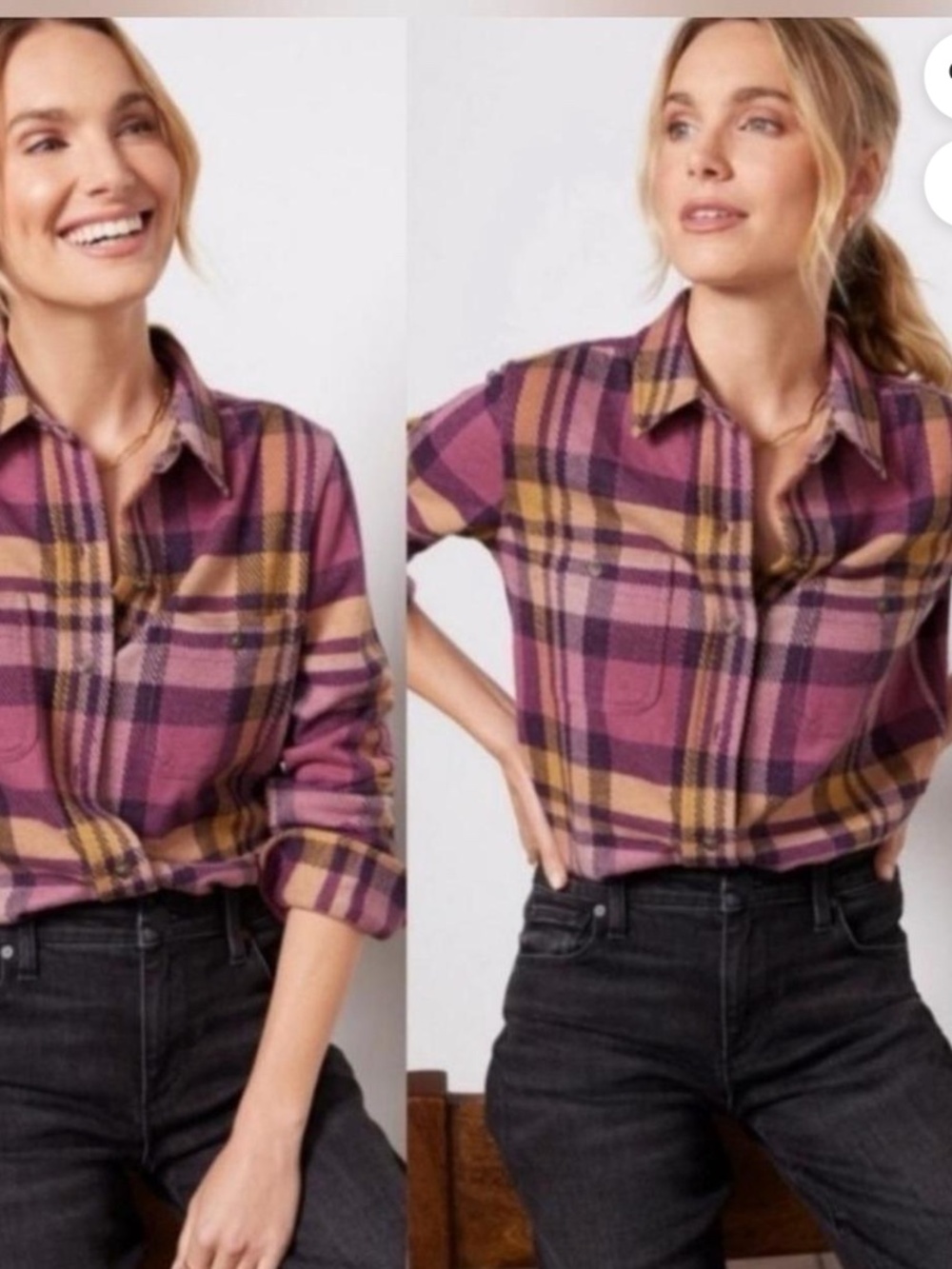 Faherty Small S Legend sweater shirt lolita plaid 